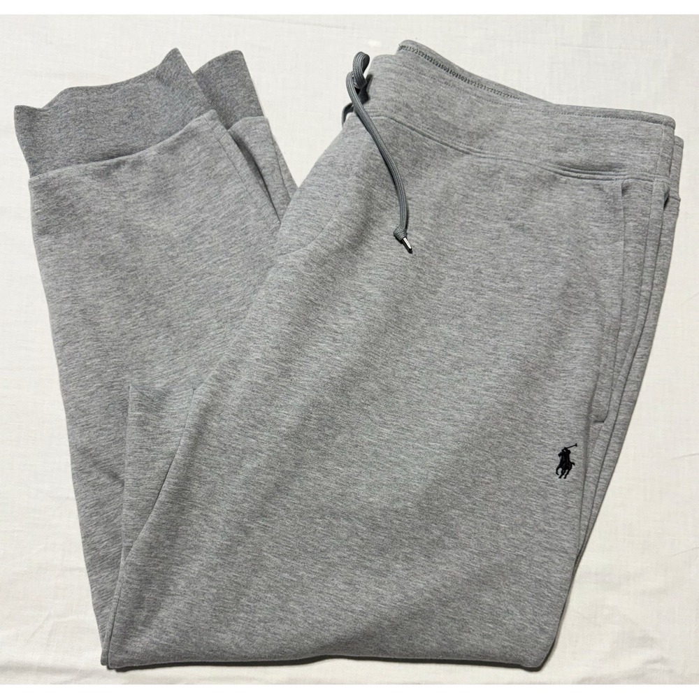 Polo Ralph Lauren Men's Double-Knit Jogger Sweatpants Gray 2XB Pony Logo